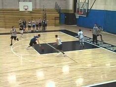 a group of people playing basketball on a court