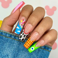 Disney Nails 50th Anniversary, Disney Nails Long, Nails Disney, Nails Vacation, French Press On Nails