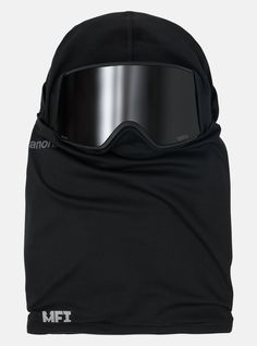 The Anon MFI® Hellbrook Balaclava Face Mask is a lightweight balaclava with the benefit of a hinging MFI face mask. Its lightweight design offers an unchanged helmet fit for full-day comfort. The hinging MFI face mask magnetically connects with MFI-compatible Anon goggles for seamless coverage from cold, stormy conditions and folds out of the way when not needed. Black Windproof Balaclava For Outdoor, Functional Black Windproof Balaclava, Black Windproof Functional Balaclava, Black Windproof Balaclava For Protection, Black Functional Windproof Balaclava, Black Windproof Midweight Balaclava, Functional Black Balaclava For Outdoor Activities, Midweight Windproof Black Balaclava, Black Breathable Balaclava Mask