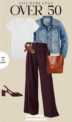 Back Pants Outfit, Fall Work Outfits For Women Petite, Mix And Match Work Outfits Women, Ann Taylor Work Outfits, Outfits For Petite Women Over 50, Over 50 Plus Size Outfits, Brown Pant Outfits, What To Wear With Brown Pants, Pre Fall 2024