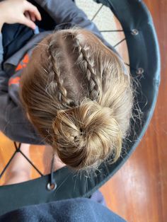 2 Braids Hairstyles, 2 Braids, Game Day Hair, Top Braid, Sports Hairstyles, Hoco Hair, Sporty Hairstyles, Athletic Hairstyles