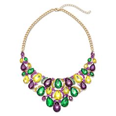 PRICES MAY VARY. Mardi Gras Necklace: Bring the excitement of Mardi Gras to your parades! You'll add razzle-dazzle to any Mardi Gras costume party or event when you show up wearing this shimmering Mardi Gras Accessory of sparkle teardrop crystal beaded necklace ! Or as Fat Tuesday photo booth props have a crazy carnival together at the Mardi Gras that act like you're on Bourbon Street, become the most dazzling person. Mardi Gras Crystal Necklace : Wear this bead necklace to a Mardi Gras party or Crystal Jeweled Necklaces For Celebration, Multicolor Jeweled Beaded Necklace For Party, Party Gold Crystal Necklaces With Colorful Beads, Multicolor Rhinestone Necklace With Sparkling Stones For Party, Green Colorful Beads Jewelry For Birthday, Green Jewelry With Colorful Beads For Birthday, Green Beaded Jewelry For Birthday, Party Costume Jewelry Bib Necklace With Round Beads, Costume Jewelry Bib Necklace With Round Beads For Party