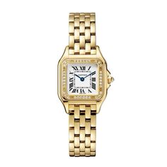 Luxury Cartier Yellow Gold Watch Accessories, Luxury Gold Cartier Watch, Elegant Gold Cartier Diamond Watch, Gold Cartier Panthere Watch, Cartier Watch Panthere Gold, Cartier Panthere, Gold Luxury, Wrist Jewelry, Cartier Watch