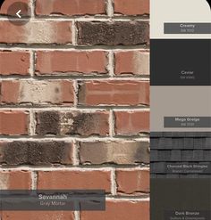 a brick wall is shown with different colors and sizes, including the same color scheme