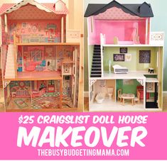 the $ 25 cranislist doll house makeover is here and it's so cute