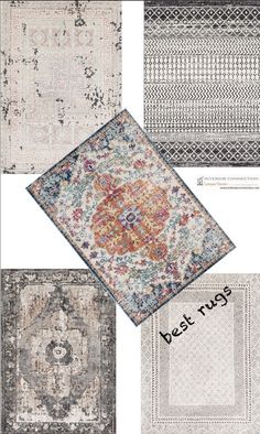 rugs with different colors and patterns are shown in the same color scheme, including gray