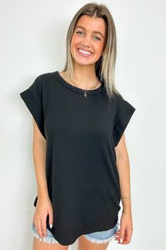 Black / S Kimmia Ribbed Knit Dolman Top - BACK IN STOCK - Madison and Mallory Trendy Ribbed Short Sleeve Top For Everyday, Everyday Ribbed Short Sleeve Top, Trendy Short Sleeve Top With Ribbed Neckline, Ribbed Crew Neck Short Sleeve Top, Solid Ribbed Crew Neck Short Sleeve Top, Black Ribbed Crew Neck Top, Solid Color Ribbed Short Sleeve Crew Neck Top, Casual Ribbed Crew Neck Knit Top, Casual Crew Neck Knit Top With Ribbing