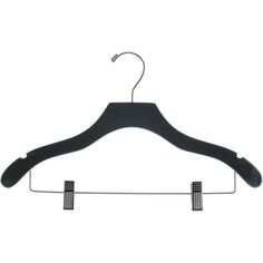 a black hanger with two clips on it