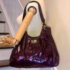 Big Hobo Bag, Coach Vintage Bag, Coach Leather Bag, Large Leather Bag, Mazzy Star, Large Purse, Vintage Coach Bags, Purple Vintage, Brush Makeup