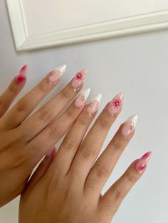 Custom Gel Nails, Gel X Nails Designs, Press On Nail Designs, White Tip Acrylic Nails, Classic Nails, Nail Ring, Summery Nails, Cute Acrylic Nail Designs, Cute Gel Nails