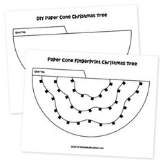 two paper cone christmas tree cut outs on top of each other with the words, diy paper cone christmas tree