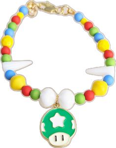 Retro Adjustable Jewelry With Colorful Beads, Adjustable Retro Jewelry With Colorful Beads, Themed Multicolor Beaded Jewelry, Themed Multicolor Round Bead Jewelry, Themed Multicolor Round Beads Jewelry, Multicolor Beaded Themed Jewelry, Themed Beaded Multicolor Jewelry, Themed Multicolor Bracelet Jewelry, Green Novelty Jewelry With Letter Beads