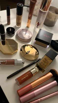 #asthetictumblr #makeup #justgirlythings #tilbury #hudabeauty #skincare Makeup Bag Essentials, Makeup Is Life, Make Up Inspo, Makeup Obsession, Luxury Makeup, Makeup Items, Makeup Essentials, Girls Makeup, Aesthetic Makeup