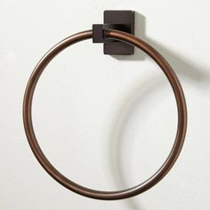 a towel ring is mounted on the wall