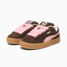 Suede XL Women's Sneakers, Chestnut Brown-Peach Smoothie-Frosted Ivory, extralarge Puma Shoes Women, Peach Smoothie, Pretty Sneakers, Pretty Shoes Sneakers, Shoe Wishlist, Sneakers Puma, Hype Shoes, Puma Suede, Girly Shoes