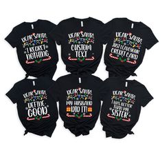 Custom Dear Santa Shirts, Christmas Family Shirts, Dear Santa Group Tshirt, Christmas Quotes Shirt, Matching Christmas Party Shirts * Please review all size charts displayed in the product images. The sizing chart includes the measurements of one side of the shirt, not the circumference. * Sizing might differ 1" (+-) from brand to brand. We recommend you to size up of you're between two sizes. * We're working with different shirt brands based on the color/size availability. All shirts we use are Most Likely To Christmas Shirts, Christmas Quote Shirts, Christmas Cruise, Pajamas Christmas, Matching Christmas Shirts, Christmas Matching, Christmas Tshirt, Christmas Custom, Santa Shirts