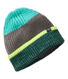 This warm kids' beanie takes the classic rib-knit style up a notch in colorful stripes with reflective yarn knitted in for visibility. An outdoor-inspired patch on the cuff encourages their sense of adventure. 100% acrylic. Handwash, dry flat. Knit in a style that's chunkier than our adult version for soft, cozy warmth. Reflective yarn knitted into the cuff. Imported. | Kids' L.L.Beanie, Striped, Synthetic Multicolor Knitted Outdoor Hat, Playful Multicolor Winter Beanie, Warm Multicolor Beanie, One Size, Multicolor Hand-knitted Beanie Cap, Red Hand-knitted Beanie Cap, Kids Beanies, Knit Style, Kids Outerwear, Ll Bean