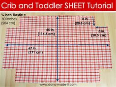 a red and white checkered table cloth with measurements