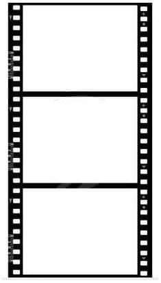 a film strip with four different filmstrips on the bottom and one in the middle