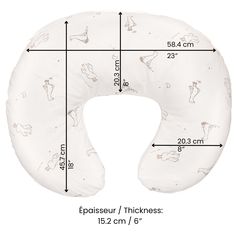 the measurements for an inflatable neck pillow that has been made to be comfortable