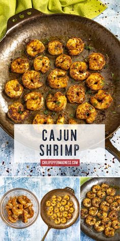 the recipe for cajun shrimp is in a skillet