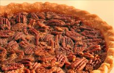 a pecan pie sitting on top of a table