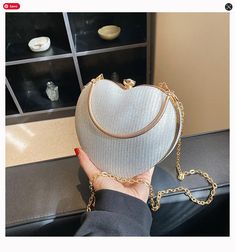 Luxury Heart Shape Evening Clutch Bag · KoKo Fashion · Online Store Powered by Storenvy Women Boxing, Ring Handle, Novelty Bags, Chain Crossbody Bag, Mini Heart, Evening Clutch Bag, Box Bag, Evening Clutch, Heart Design