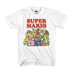 Character: Super MarioClosure Type: Pullover HeadFit: Regular FitNeckline: Crew NeckSleeve Length: Short SleeveFiber Content: 100% CottonFabric Description: JerseyCare: Tumble Dry, Machine WashCountry of Origin: Imported Retro White Print Crew Neck T-shirt, Pop Culture Graphic Print Crew Neck Shirt, Graphic Tee Multicolor Shirt For Fan Merchandise, Pop Culture Graphic Crew Neck Shirt, Multicolor Character Print T-shirt For Fan Merchandise, Multicolor Graphic Tee For Fan Merchandise, Multicolor Pre-shrunk Pop Culture T-shirt, Multicolor Pop Culture T-shirt Pre-shrunk, Multicolor Pop Culture Crew Neck T-shirt