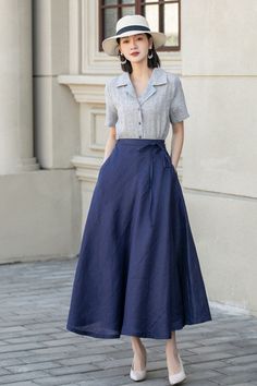 A gorgeous blue linen wrap skirt that exudes effortless style and sophistication. Perfect for a day out at the beach or a casual brunch with friends. Pair it with a simple white top and sandals for a chic summer look. 💙 

SKU 4903

#BlueLinenSkirt #WrapSkirt #SummerFashion #CasualStyle Fitted Linen Wrap Skirt With Lining, Elegant Linen Wrap Skirt, Elegant Long Linen Wrap Skirt, Linen Wrap Skirt For Spring Workwear, Chic Linen Lined Wrap Skirt, Chic Linen Wrap Skirt With Lined Detail, Chic Linen Wrap Skirt With Lining, Elegant Linen Gathered Skirt, Linen Flowy Dress With Lined Skirt