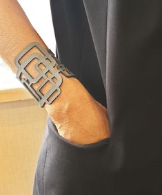 Leather Geometric Bracelet, Laser cut Bracelet, Vegan Leather, Punk, Double-sided, Gray Leather-Black Velvet, Gothic Jewelry, Boho Ornament Laser Cut Leather Earrings, Laser Cut Bracelet, Gothic Jewelry Rings, Cricut Leather, Leather Rings, Inspired Bracelets, Africa Earrings, Cuffing Season, Leather Jewelry Diy