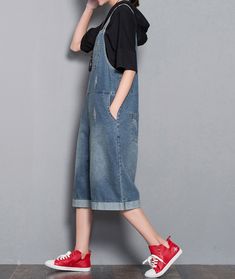 Floral Loose Denim Casual Spring Denim Overall Women Jumpsuits Overall Women, Spring Denim, Silver Necklaces Women, Organic Colors, Pants Loose, Sweater Chain, Women Pants, Loose Style, Denim Cotton