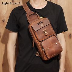 👜 Leather Chest Bag 🎨 | Travel Bag 🌍 | Crossbody Bag ️ | Leather Sling Bag 🎒  Material: 🐄 Made from high-quality cowhide full-grain leather, offering durability and a classic look. 🌿 100% genuine leather, ensuring a luxurious feel and lasting quality. 📏 Size & Variants 🎨 Colors: Dark brown, brown  📐 Size: 30 cm (height) x 17 cm (width) x 9 cm (depth). Storage: 🔐 Two main compartments with durable zipper closures for secure storage. 📦 A front pocket with a flap closure featuring a deco Brown Rectangular Chest Bag For Everyday Carry, Rectangular Brown Chest Bag For Everyday Carry, Everyday Carry Chest Shoulder Bag With Pockets, Brown Chest Bag With Pockets For Everyday Carry, Leather Sling Bag Men, Mens Leather Sling Bag, Custom Leather Bag, Men Shoulder Bag, Canvas Sling Bag