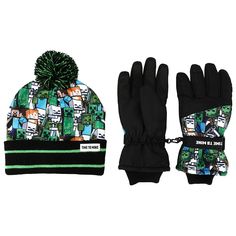 PRICES MAY VARY. CUSTOM DESIGN: The Kids Minecraft Fleece Knit Cuff Hat and Ski Gloves Set feature a printed design in the Minecraft signature green and black colors. ADJUSTABLE: This knit hat and gloves set are a youth one-size-fits-all and have a bit of stretch to fit standard kids sizes comfortably. OFFICIALLY LICENSED: This piece of fan is officially licensed and 100% authentic, making it an excellent gift idea. HIGH-QUALITY MATERIALS: The Kids Minecraft Fleece Knit Cuff Hat and Ski Gloves S Knit Gloves, Boys Fleece, Ski Gloves, Fall Kids, Knitted Gloves, Pom Beanie, Green And Black, Knit Hat, Knit Cuff