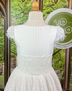 An adorable and unique first communion gown, made with a lightweight french tulle with polka-dots throughout. It has a beautiful lace sash and covered buttons on the back for closure. Made in Spain Dry Clean 70% cotton 30% nylon Final sale, no exchanges nor returns are available Lace Sash, Holy Communion Dresses, First Communion Dress, Dresses For Girls, Communion Dresses, Dress For Girls, First Holy Communion, Holy Communion, First Communion