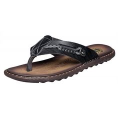 Men's Classical Comfortable Flip Flops Rubber Slippers Casual Leather Sandals - _Black - CM183423XIE - Men's Shoes, Sandals  #Sandals #Men's #Shoes # #Sandals Male Slippers Leather Sandals, Mens Leather Flip Flops, Casual Leather Sandals, Casual Leather T-strap Flip Flops, Rubber Slippers, Men’s Flip Flops, Cheap Non-slip Men's Sport Sandals, Comfortable Flip Flops, Mens Leather Sandals