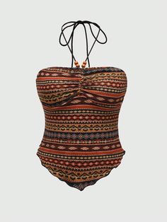 ROMWE Hippie Asymmetric Hemline Striped Top For Summer Vacation, Hang Neck StyleI discovered amazing products on SHEIN.com, come check them out! Teen Wolf Outfits, Estilo Hippy, Fairy Clothes, Backless Crop Top, Jewelry Tattoo, Styles P, Casual Summer Tops, Women Tank Tops, Top For Summer