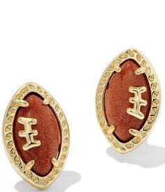 Kendra Scott Football Stud Earrings | Dillard's Jewelry Kendra Scott, Football Earrings, Gold Orange, Kendra Scott Jewelry, Accessories Jewelry Earrings, Dream Jewelry, Orange Gold, Dillard's, Gold Earrings Studs