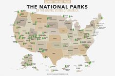 a map with the most parks in each state