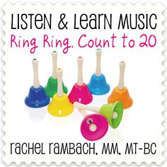 a stamp with the words listen and learn music ring ring count to 30