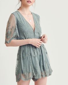 as you wish embroidered lace romper (women) - more colors Summer Party Jumpsuits And Rompers With Floral Embroidery, Bohemian Jumpsuits And Rompers For Spring Party, Floral Embroidered Jumpsuits And Rompers For Summer Parties, Bohemian Short Sleeve Jumpsuits And Rompers For Spring, Bohemian V-neck Jumpsuits And Rompers For Brunch, Elegant Lace V-neck Jumpsuits And Rompers, Lace Rompers Women, Elegant Lace V-neck Jumpsuit, Elegant Lace Jumpsuit With V-neck