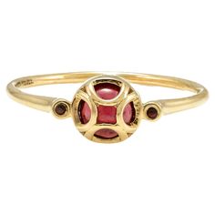 Everyday Minimalist Garnet Ring in 18K Gold featuring natural garnet of 1.1 carats. The gorgeous handcrafted ring goes with every style, every occasion or any outfit. Garnet helps with love and relationships because its red color symbolizes a strong love or romantic connection. Designed with round cut red garnet in center mounted with solid gold filigree making a dome over it that makes it a perfect fit to wear it on your occasion or style it with any of your basic outfit to give it a glam. This is a perfect Gift Under 500, Bridal Shower Gift, Secret Santa Gift, Gift For Sister, Mother Daughter Gift, Bride To Be Gift, Bridesmaid Gift, Thanksgiving Gift, Christmas Gift or any Holiday Gift for Mother, Sister, Daughter, Grandma, Fiancé, Girlfriend, Valentine, Family or Friend on your list. PR Romantic Connection, Red Gemstone Ring, Love And Relationships, Old Rings, Garnet Red, Gold Gemstone Ring, Strong Love, Red Gemstones, January Birthstone