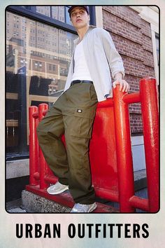 Classic cargo pants by Dickies in a relaxed straight leg silhouette with a mid-rise waist. Topped with utility style pockets at the sides. Fitted with a zip fly and button closure. Features Cargo pants from Dickies Straight leg pants Zip fly; button closure Content + Care 100% Cotton Machine wash Imported Size + Fit Model is 6’1" and wearing size 32 | Dickies Eagle Bend Cargo Pant in Green, Men's at Urban Outfitters Utility Style, Cargo Pant, Straight Leg Pants, Cargo Pants, Bend, Leg Pants, Mid Rise, Urban Outfitters, Fitness Models