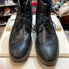 Black Leather Wingtip Boots With Side Zipper. Like New. Orders Ship Every Monday. Wingtip Boots, Johnston And Murphy Shoes, Johnston Murphy, Shoes Black, Size 13, Side Zipper, Black Shoes, Leather Boots, Men's Shoes