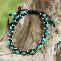 Thai Jewelry Braided Bracelet Turquoise Color 925 Silver - Turquoise Bohemian | NOVICA Silver Braided Bracelet, Thai Jewelry, Black Diamond Bracelet, Silver Jewelry Diy, Black Bracelet, Braided Bracelet, Black Bracelets, Jewelry Outfit, Colorful Bracelets