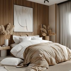 A close-up of the styling elements in a Japandi bedroom, highlighting the importance of selecting comfortable, luxurious bedding, displaying meaningful wall art, and incorporating thoughtful accessories that add depth Japanese Minimalism, Find Inner Peace, Japanese Zen, Japandi Style, Muted Color Palette, Scandinavian Minimalism, Finding Inner Peace