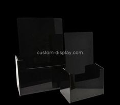 black acrylic display stands with clear sides