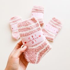 Fuzzy Socks make a great gift idea for Valentine's Day! Gift them to friends, family, coworkers, teenagers, and teachers as a little appreciation gift. They are also perfect favors for a Galentine's/Valentine's Day Party! These fuzzy crew-length socks have pink & white stripes and come wrapped in an adorable pink label that says "Happy Valentines Day!"
NO RETURNS OR EXCHANGES ON SOCKS/CLOTHING ITEMS.
Size: Fits women shoe size 5-10 Flowers For Valentines, Galentines Party, Love Sweatshirt, Valentine's Day Party, Valentine's Gifts, Valentines Flowers, Fuzzy Socks, Pink And White Stripes, Valentines Gifts For Her