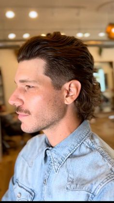 Cowboy Hairstyles, Semi Mullet, Cowboy Mullet, Cowboy Haircut Men, Shoulder Length Hair Men, Smooth Hairstyles, Long Hair Trim, Modern Mullet Haircut, Medium Length Mens Haircuts