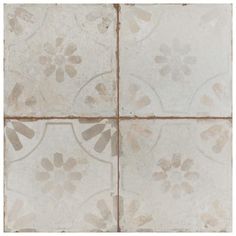 Merola Tile Kings Blume White 17-5/8 in. x 17-5/8 in. Ceramic Floor and Wall Tile (10.95 sq. ft./Case) FPE18KBMW - The Home Depot