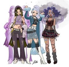 W.i.t.c.h Fanart, Ppg And Rrb, Black Art Pictures, People Illustration, Club Style, Winx Club, Character Outfits, Magical Girl